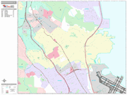 South San Francisco Wall Map Premium Style